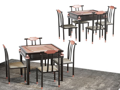 新中式方形麻将娱乐桌