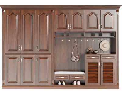 美式实木玄关装饰鞋柜