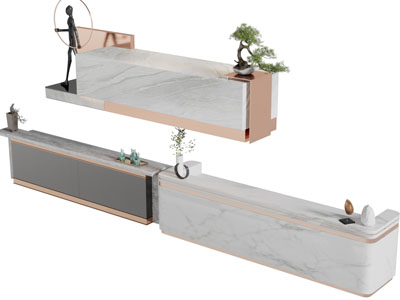 新中式前台接待台