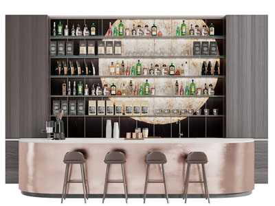 现代咖啡厅酒吧吧台吧椅