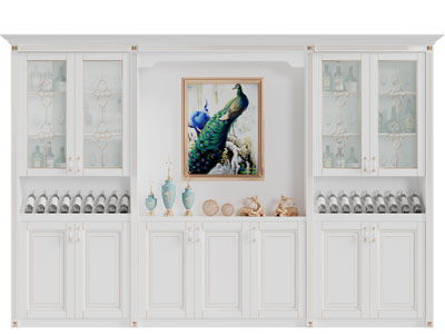 简欧中间镂空的酒柜