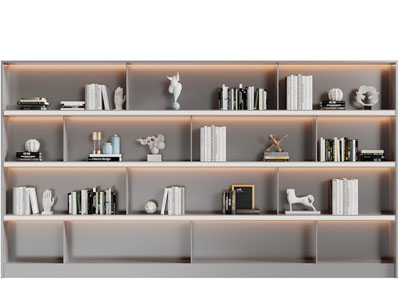 现代加长开放式装饰书柜