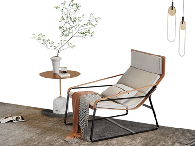 现代休闲椅子茶几