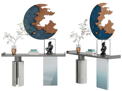 新中式端景台墙饰挂件