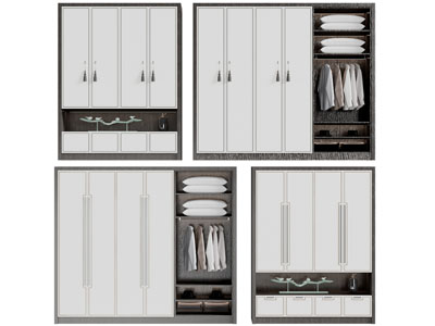 新中式衣柜3d模型 新中式衣柜