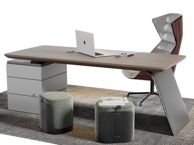 现代老板台办公桌椅组合