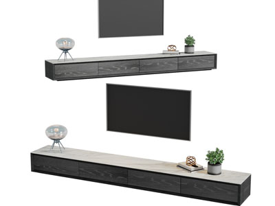 现代实木长方体电视柜电视机