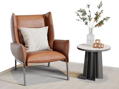 现代皮革休闲椅子