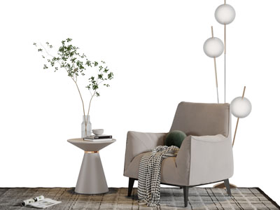 现代布艺单人沙发