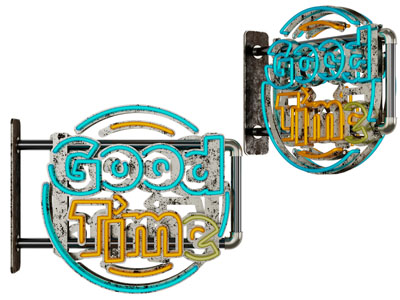 工业风广告招牌灯饰3d模型 工业风广告招牌灯饰