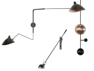 现代可调整方向的壁灯