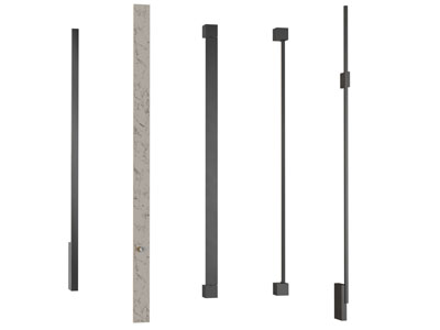 现代长柄金属拉手3d模型 现代长柄金属拉手