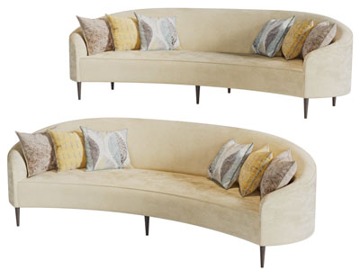 现代弧形布艺多人沙发3d模型 现代弧形布艺多人沙发