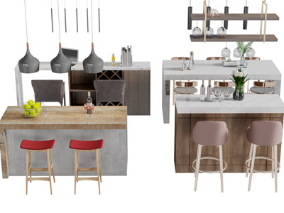 现代实木吧台吧凳