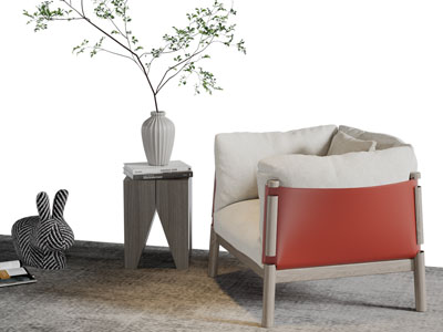 现代布艺单人沙发