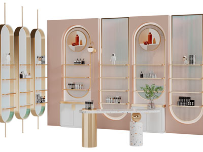 现代轻奢化妆品装饰柜展柜货架