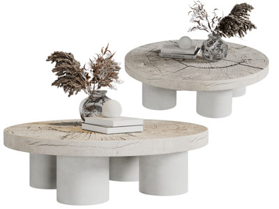 现代圆形茶几3d模型 现代圆形茶几