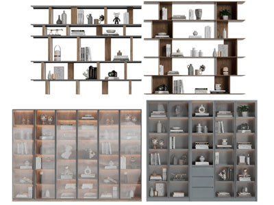 现代玻璃柜门的装饰柜