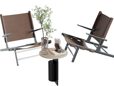 现代极简休闲椅子茶几