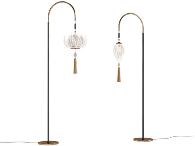 新中式莲花落地灯