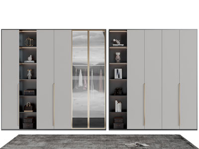 现代轻奢衣柜3d模型 现代轻奢衣柜