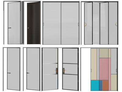 现代平开门折叠推拉门