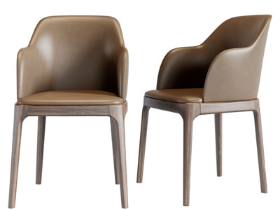 现代真皮休闲椅子餐椅