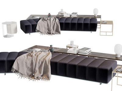 现代弧形沙发凳茶几