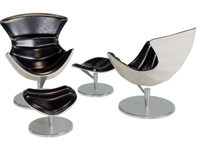 后现代休闲椅子、脚踏