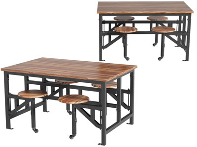 后现代可折叠餐桌椅组合