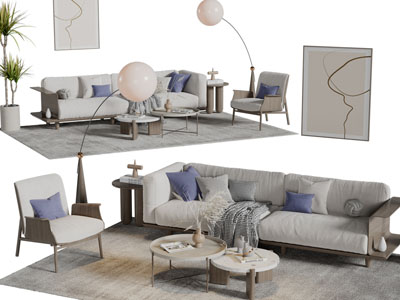 北欧沙发茶几组合