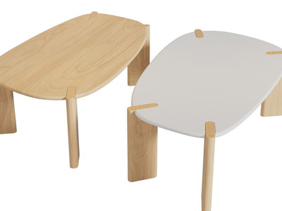 侘寂风茶几3d模型 侘寂风茶几