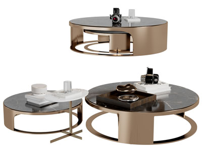 现代轻奢茶几角几组合3d模型 现代轻奢茶几角几组合