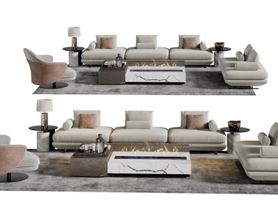 现代沙发茶几组合