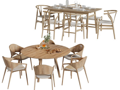 北欧实木餐桌椅组合