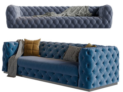 新古典多人沙发3d模型 新古典多人沙发
