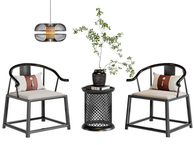 新中式扶手椅子角几