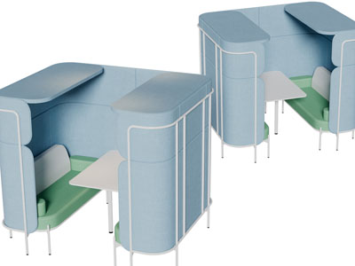 现代卡座餐桌椅组合