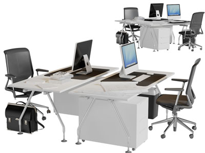 现代办公桌椅组合