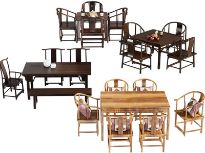 新中式茶桌椅组合
