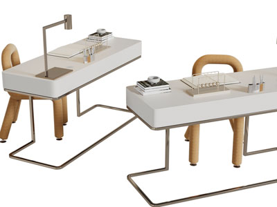 现代轻奢书桌椅组合