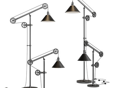 工业风loft落地灯、台灯