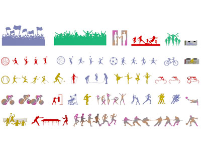 现代运动人物浮雕标识挂件