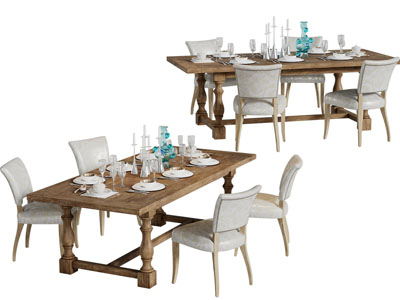 美式餐桌椅组合