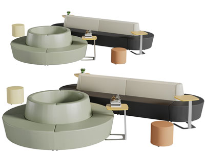 现代公共空间圆形椭圆形沙发凳椅