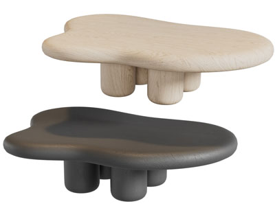 侘寂风不规则茶几3d模型 侘寂风不规则茶几