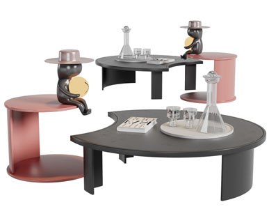 现代可叠加的圆形茶几3d模型 现代可叠加的圆形茶几