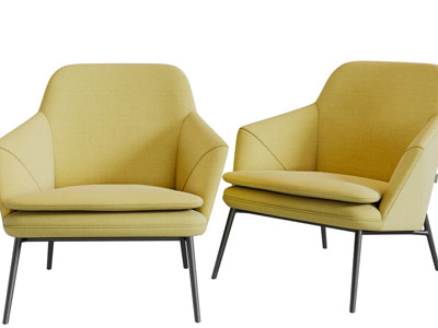 现代黄色休闲椅子