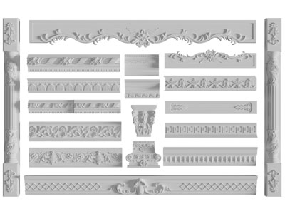 欧式雕花柱子构件柱托3d模型 欧式雕花柱子构件柱托