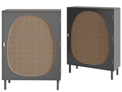 北欧实木藤艺玄关柜边柜